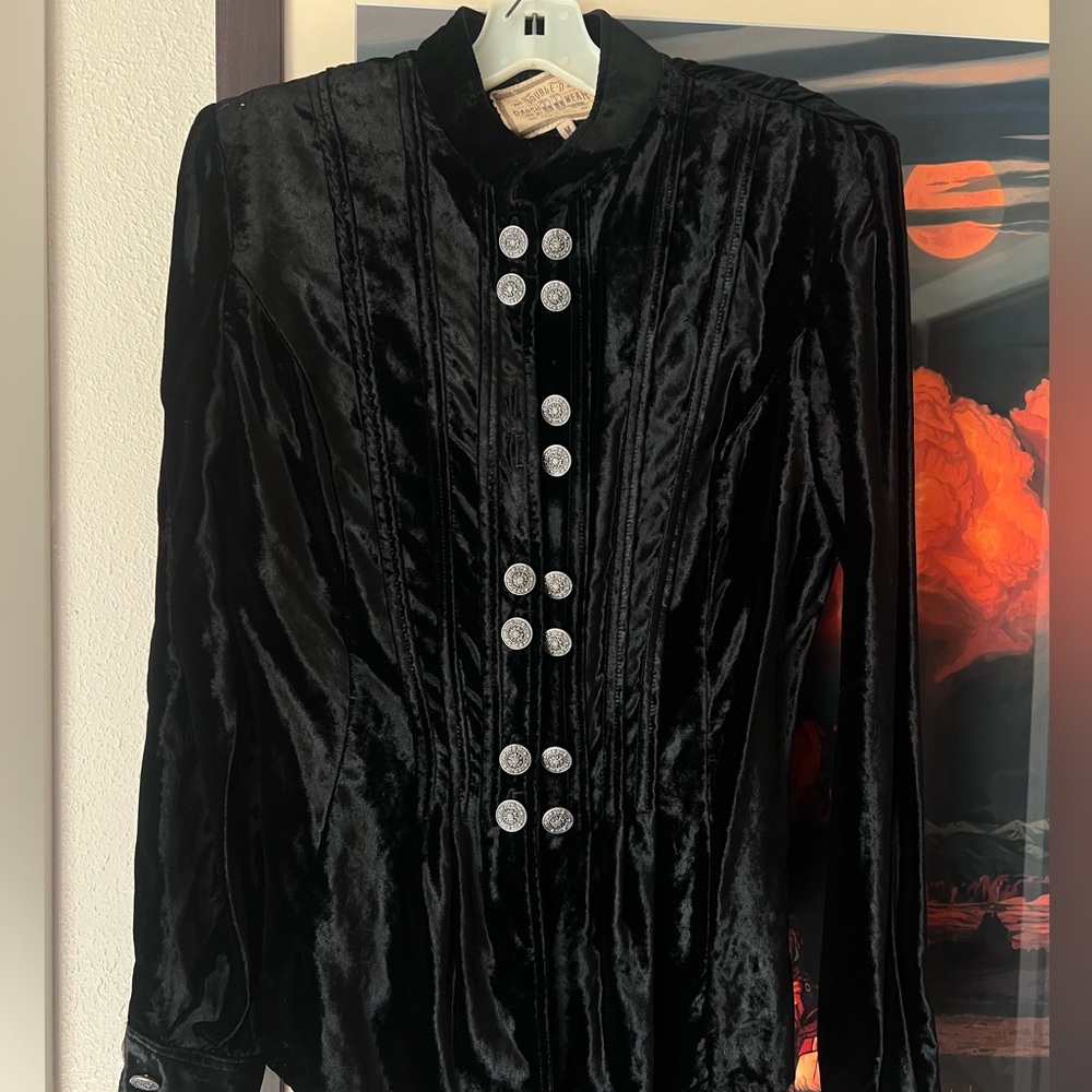 DD Ranch Wear Black Velvet Jacket Skirt Set